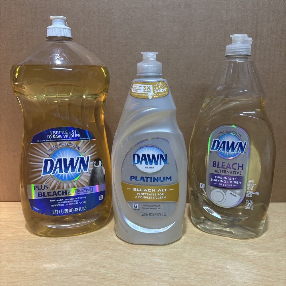 3x Dawn Ultra Concentrated Bleach Alternative Fresh Rapids Scent 98oz Total
